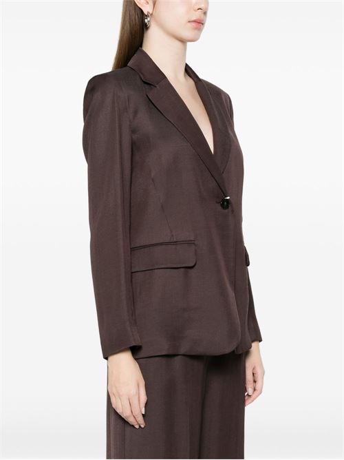 Giacca donna Emme Marella in viscosa e lino chocolat a due bottoni EMME Marella | CHARME1003